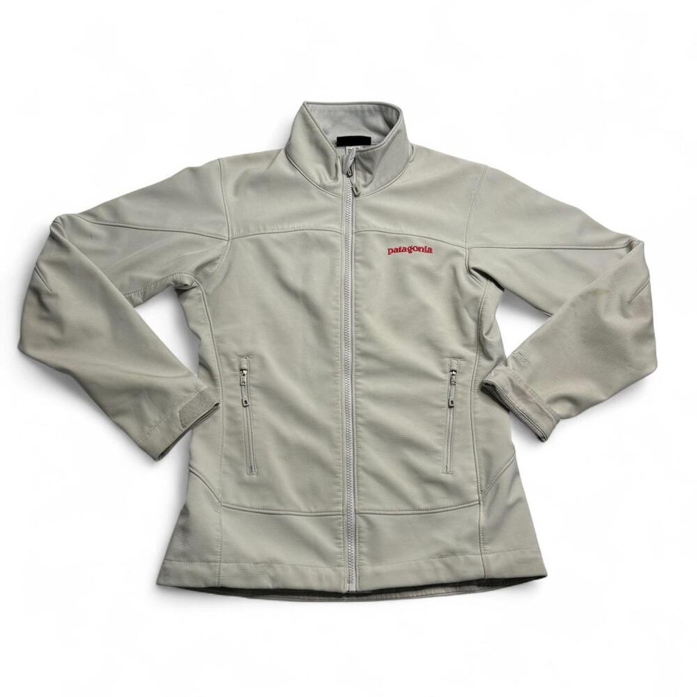 Patagonia Cream Softshell Jacket Womens XS Full Zip Lightweight